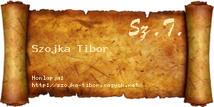 Szojka Tibor névjegykártya
